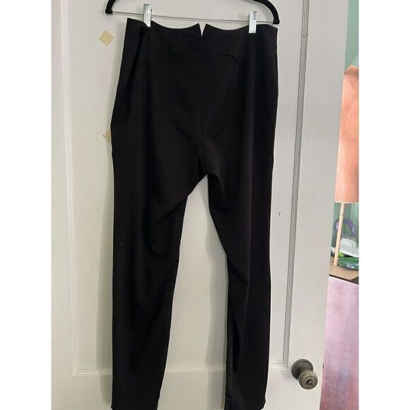 RARE Maya Negri Womens Medium Israeli Designer Black Pants Brocade Inset Inseam - Picture 6 of 13